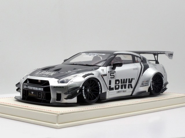 新品 20D06-07 onemodel 1/18 日産 GT-R R35 V2.0 LBWK Silver