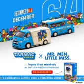 ���� T64-038-MR Tarmac Works 1/64 �ȥ西 Hiace Widebody Mr. Men Little Miss 50th Anniversary With metal oil can 