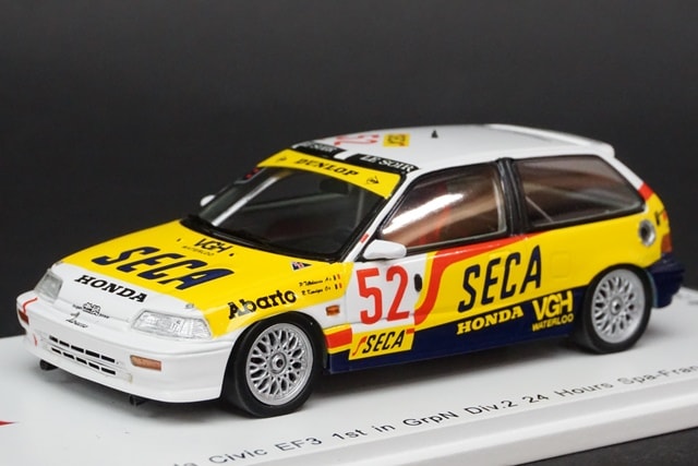 1/43 スパーク SB136 ホンダ シビック EF3 #52 1st GrpN Div.2 24H