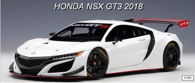 オートアート　1/18 　 ホンダ　NSX 　GT3 AUTOart 1/18 ホンダ NSX GT3 2018 （ホワイト）＊開閉無 81898