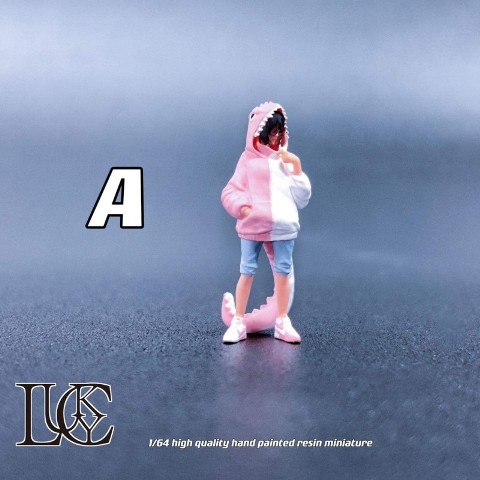 恐龍娘　インディーズソフビ　【シリアルナンバー1】 新品 LK2023120518-A Lucky Studio 1/64 Dinosaur Sweatshirt Girl Dol