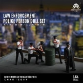 ���� MO223009 MoreArt 1/64  LAW ENFORCEMENT POLIGE PERSON DOLL SET �ե����奢 4�Υ��å� �ٻ� ˡ���Դ� �ڤ椦�ѥ��б���