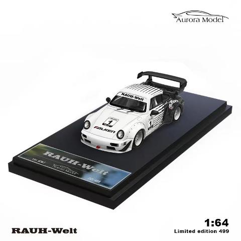 予約 AM Aurora 1/64 ポルシェ Porsche 964 Black and white Falken