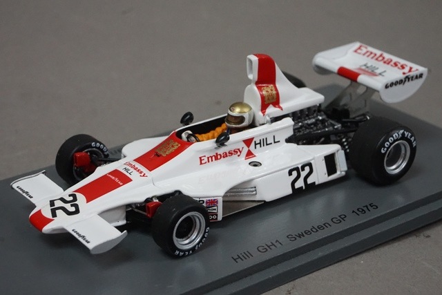 Miniature Hill GH1 5th British GP 1975 Alan Jones, Spark S5675, 1/43, F1, Limitée