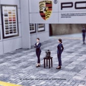���� WT2024062617A WT Minifactory 1/64 �ե����奢 ��������� Female sales 2�� �ơ��֥��դ� two person and one table Dark blue �ޥ����ڤ椦�ѥ��б���
