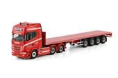  01-4430 WSI 1/50   Give SCANIA S HIGHLINE CS20H 6X2 TAG AXLE FLATBED TRAILER - 4 AXLE