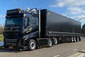 ͽ 01-4355 WSI 1/50  ܥ Langerak ZegveldTransport VOLVO FH5 SLEEPER CAB 6X2 TAG AXLECURTAINSIDE TRAILER - 3 AXLE