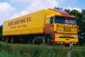 ͽ 01-4478 WSI 1/50  DAF Gebr. Greving Transport DAF 3300 4X2 CLASSIC CURTAINSIDER TRAILER - 2 AXLE