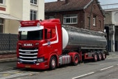 ͽ 01-4702 WSI 1/50  SCANIA Dekker Tanktransport SCANIA S NORMAL CS20N 4X2 TANK TRAILER - 3 AXLE