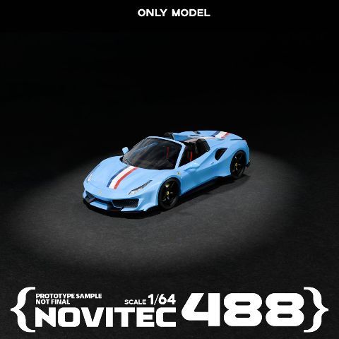 予約 ONLY Model 1/64 NOVITEC 488 Roaster Roadster Baby blue, Boost