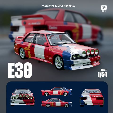 新品 DCM 1/64 BMW M3 (E30) Rally version Red White Blue
