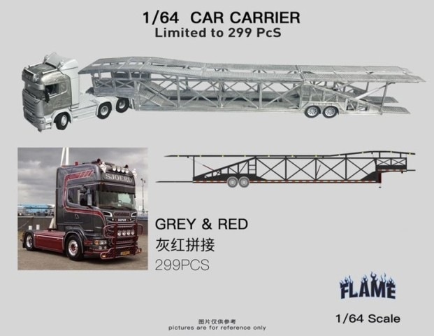 新品 Flame 1/64 スカニア Scania Car Carrier トラック 積載車