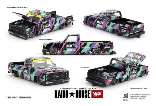 新品 KHMG174 TSM MINI-GT 1/64 シボレー シルバラード KAIDO HKS V1