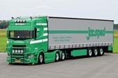 ͽ01-4632 WSI 1/50  ˥ Schipper transport SCANIA S HIGHLINE CS20H 6X2 TAG AXLE CURTAINSIDE TRAILER - 3 AXLE