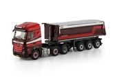 ͽ�� 01-4544 WSI 1/50  ��륻�ǥ� �٥�� A. van Grunsven MERCEDES-BENZ ACTROS MP5 STREAM SPACE 6X2 TWIN STEER NON STEERING TIPPER TRAILER - 3 AXLE