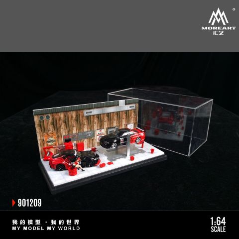 新品 MO901209 MoreArt 1/64 自動車修理工場 ガレージ ジオラマ