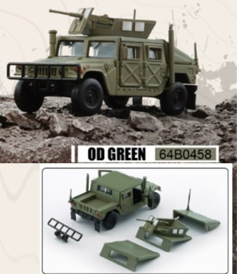 新品 64B0458 BMクリエイションズ 1/64 ハンヴィー 4-CT OD グリーン