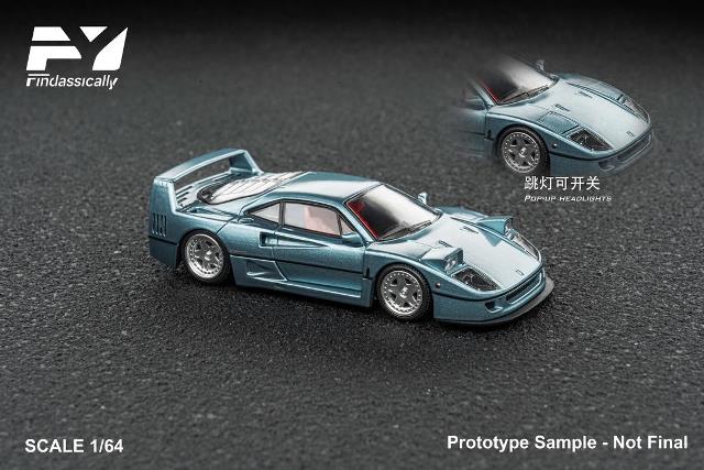 フェラーリF40ミニカー 新品 FY64088 Finclassically 1/64 F40 Ice Blue, Boost Gear
