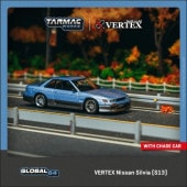  T64G-025-PU Tarmac Works 1/64  VERTEX Nissan Silvia (S13) Blue / Grey - 1/64 