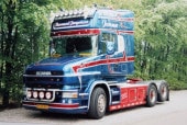 ͽ 01-4690 WSI 1/50  SCANIA Thormod Jorgensen SCANIA 4 SERIES TORPEDO TOPLINE 6X2 TAG AXLE