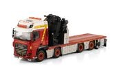 ���� 01-4671 WSI 1/50  DAF Alb. Swijnenburg DAF CF SPACE CAB MY2017 RIGED FLATBED TRUCK 8X2 TAG AXLE WITH FASSI 1100 + JIB