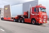 ͽ 01-4773 WSI 1/50  VOLVO Loonbedrijf van Etten VOLVO FH5 SLEEPER CAB 6X4 DIEPLADER MET 1 AS DOLLY - 4 ASSEN
