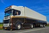ͽ 01-4842 WSI 1/50  SCANIA Brand Transport SCANIA R HIGHLINE CR20H 4X2 TRIDEC REEFER TRAILER - 3 AXLE