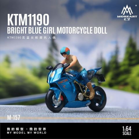 予約 MO222157 MoreArt 1/64 KTM1190 BRIGHT BLUE GIRL MOTORCYCLE