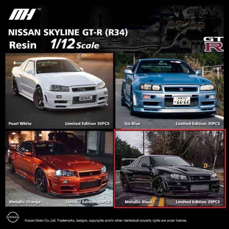 新品 MH1201MB モーターヘリックス 1/12 Nissan スカイライン GT-R R34