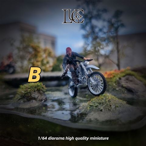 ミニカー Lucky-B 予約 LK2025052109-B Lucky Studio 1/64 Motorcycle Doll B/男