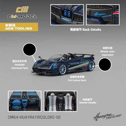 予約 CM64-HUAYRATRICOLORE-02 CM-Model 1/64 パガーニ ウアイラ