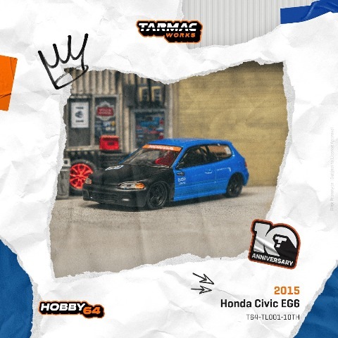 予約 T64-TL001-10TH Tarmac Works 1/64 ホンダ Honda Civic EG6
