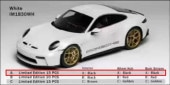 ͽ IM1830WH-A IVY Tailor 1/18 ݥ륷 PORSCHE 911 S/T 992 White Black Interior Black Wheel Black Stripes 15pcs