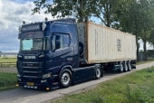 ͽ�� 01-5145 WSI 1/50   Van Suijdam SCANIA R HIGHLINE CR20H 4X2 FLEX CONTAINER TRAILER - 3 AXLE + 40FT REEFER CONTAINER CARRIER  R �ϥ��饤�� CR20H 4x2 �ե�å�������ƥʥȥ졼�顼��3���ˡ� 40ft ��¢����ƥ�