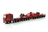 ͽ�� 6073374 WSI 1/50   Nooteboom Red Line MERCEDES-BENZ AROCS MP4 SLT BIG SPACE 8X4 WIND MILL TRAILER WITH 4 AXLE DOLLY - 7 AXLE ��륻�ǥ����٥�� AROCS MP4 SLT �ӥå����ڡ��� 8x4 ���� �����ӥ�ȥ졼�顼��4���ɡ��꡼�դ���- 7��