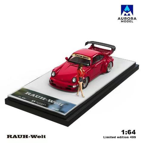新品 AM Aurora MODEL 1/64 RWB Porsche RWB964 Metallic Red