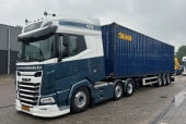 ͽ�� 01-5120 WSI 1/50   C. Groenenboom DAF XG+ 6X2 TWIN STEER FLEX CONTAINER TRAILER - 3 AXLE + 40FT CONTAINER �ĥ��󥹥ƥ� �ե�å�������ƥʥȥ졼�顼 - 3�� + 40�ե����ȥ���ƥ�