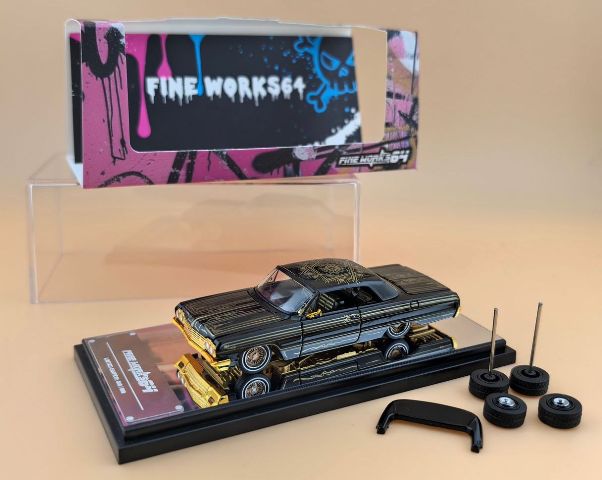 新品 Fine Works64 1/64 シボレー インパラ Impala B/Black Gold