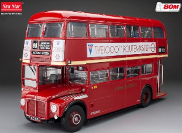 新品 2943 サンスター 1/24 ルートマスターバス RM1000-100 BXL レッド