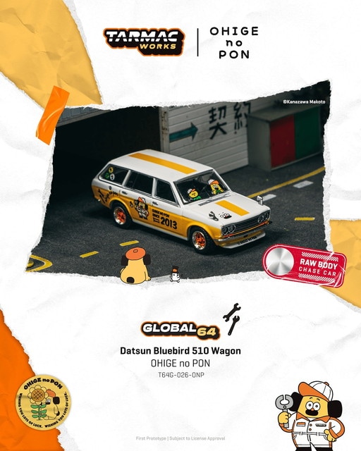 新品 T64G-026-ONP Tarmac Works 1/64 Datsun Bluebird 510 Wagon