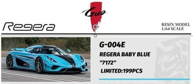 新品 G-004E GUO 1/64 ケーニグセグ レゲーラ Koenigsegg Regera BABY