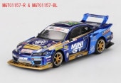 ͽ�� MGT01157-R TSM MINI-GT 1/64 ���� Nissan ����ӥ� (S15) LB-Super Silhouette #555 2025 Formula Drift Japan Team MINI GT Liberty Walk (RHD) 