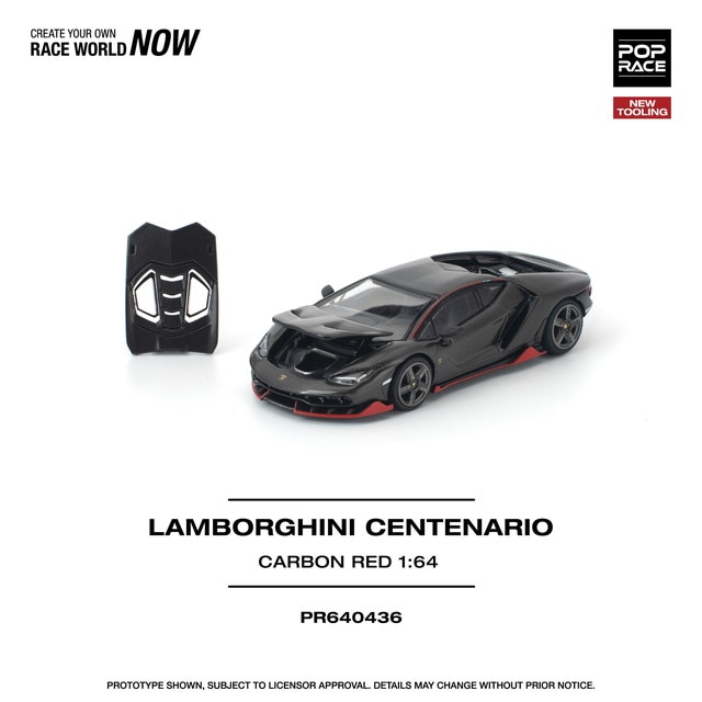 ͽ PR640436 POP RACE 1/64 ܥ륮 ƥʥꥪ LAMBORGHINI CENTENARIO CARBON RED 