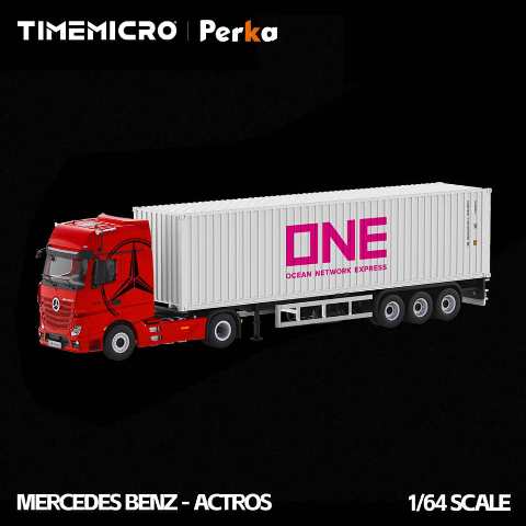 新品 Time Micro TM x Perka 1/64 Actros Container Truck コンテナ