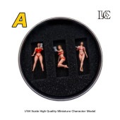 ͽ�� LK2025112527-A Lucky Studio 1/64  Car Wash Girl Trio ���� ���֥����� ���� ���� 3���� �ե����奢 Red