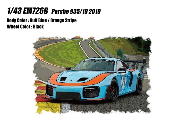 ͽ�� EM726B �ᥤ�����å�/�����ɥ��� 1/43 �ݥ륷�� Porsche 935/19 2019 ����ե֥롼/����󥸥��ȥ饤��