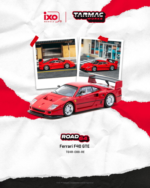 ͽ�� T64R-088-RE Tarmac Works 1/64 �ե��顼�� Ferrari F40 GTE Red 