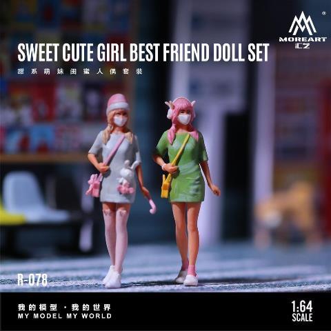 予約 MO223078 MoreArt 1/64 SWEET CUTE GIRL BEST FRIEND DOLL SET