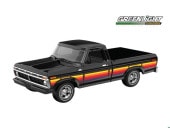 ͽ�� 30571 GreenLight 1/64 �ե����� 1977 Ford F-100 - Free Wheeling Stripes Edition - Raven Black 