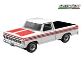 ͽ�� 30574 GreenLight 1/64 �ե����� 1977 Ford F-150 - White with Orange Stripes 